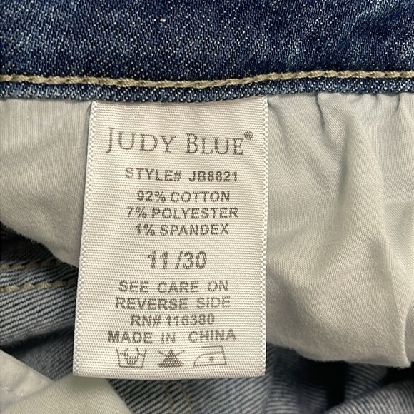 Judy Blue Womens Skinny Fit Blue Denim Jeans  Distressed Distroyed Size 11/30 - Picture 12 of 12